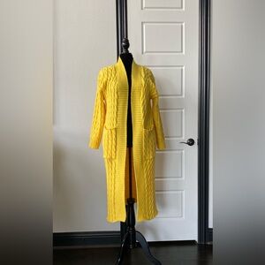 Cable Knit Chunky Long Yellow Cargian